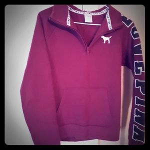 PINK Victoria's Secret Burgundy Quarter Zip